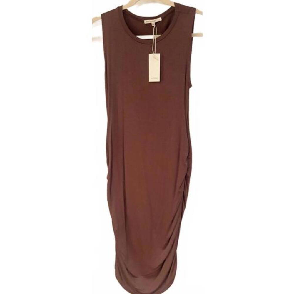 Sleeveless Mauve Casual Dress with Side Ruching